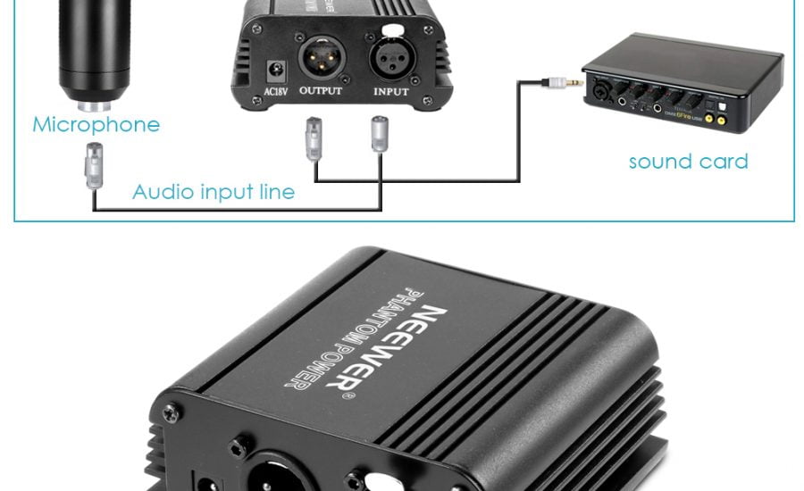 Phantom Power Microphone 1 Channel 48V Supply for Condenser Microphone – RU-P48V